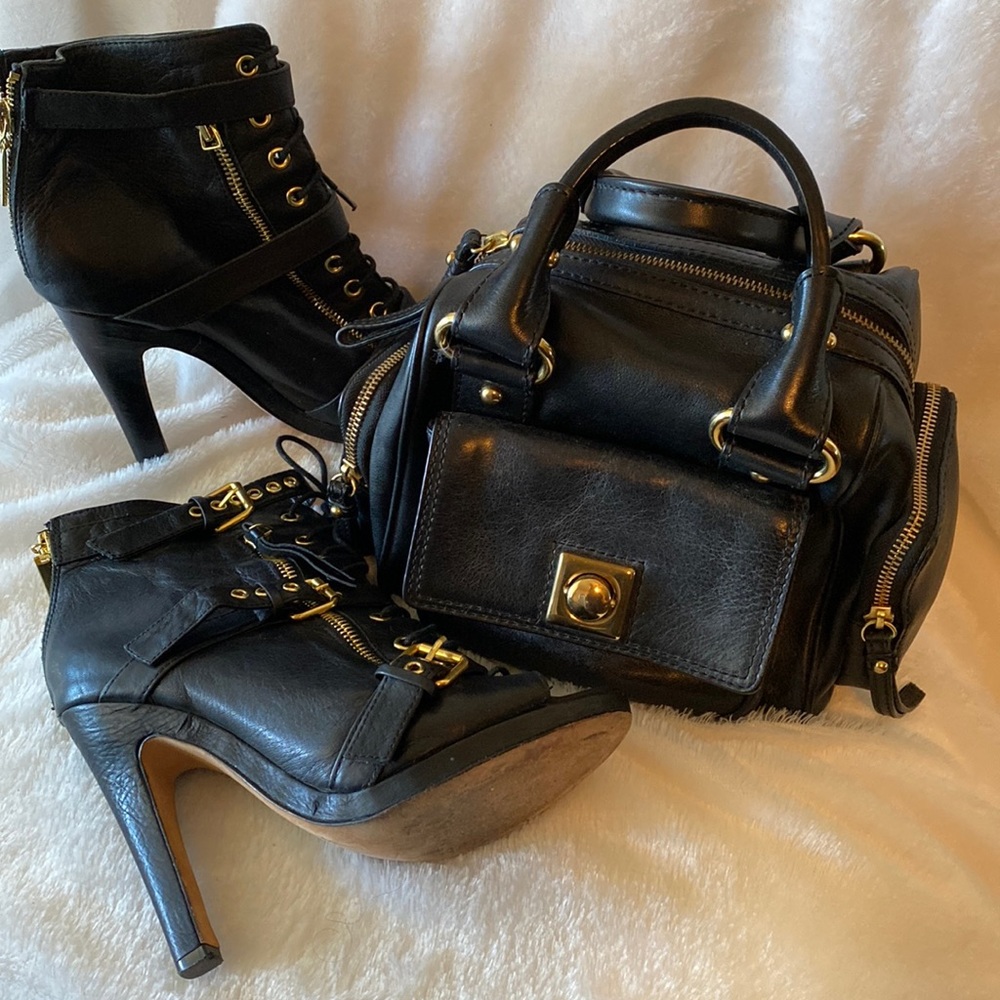 🔥✨Dolce Vita Leather ankle boots with Banana Republic Leather Tote
